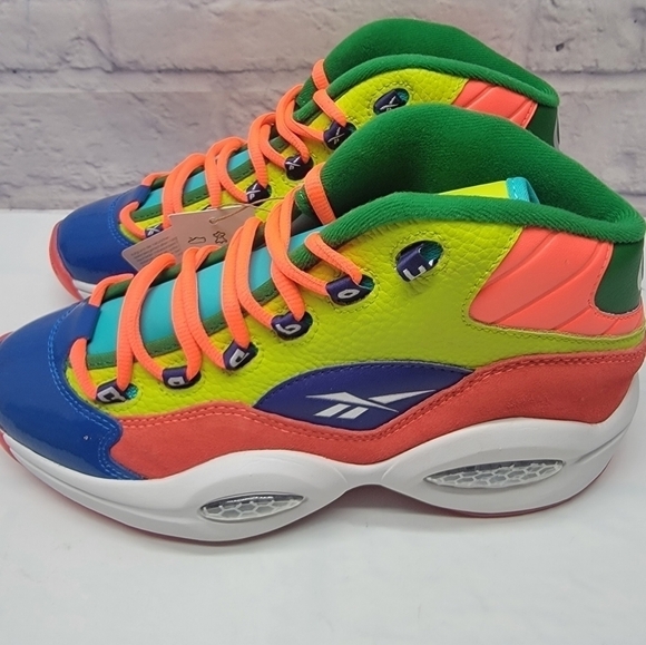 Reebok Classics Junior Question Mid Color Explosion Allen Iverson HP3005 Size 7 - Picture 6 of 8